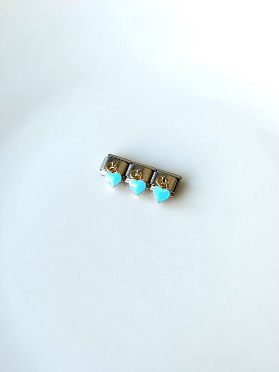 Italian Bracelet Dangle Blue Heart Charm
