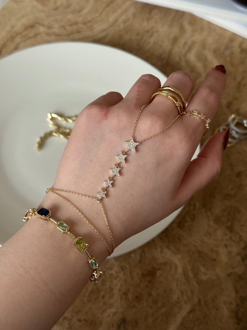 Gold Plated Star Hand Chain