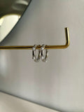 Silver Plated Pearl Detail Hoop Earrings