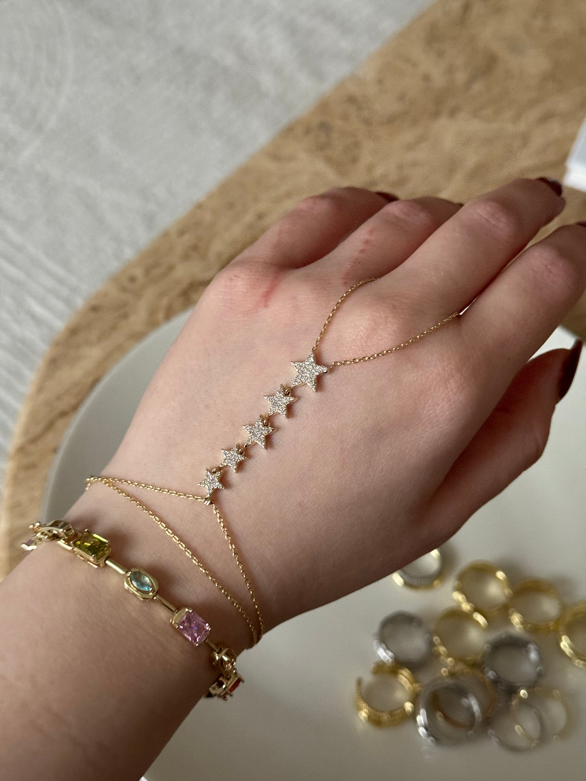 Gold Plated Star Hand Chain