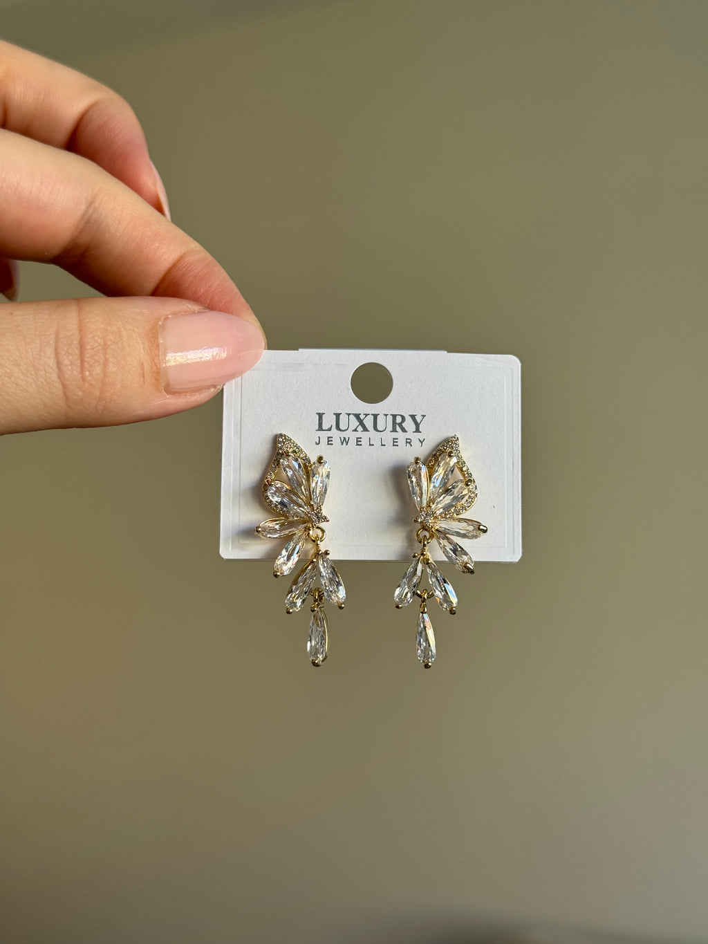 Gold Plated Zircon Stone Dangle Fairy Earrings