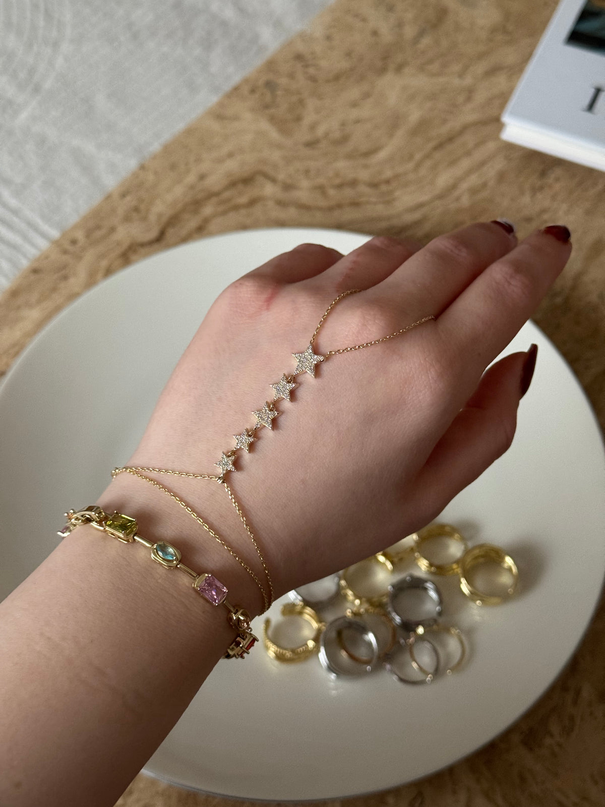Gold Plated Star Hand Chain
