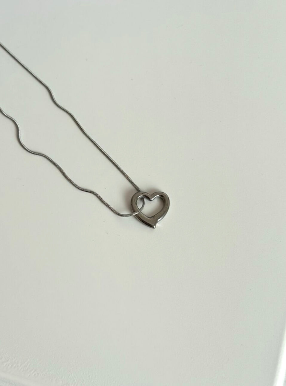 Steel Silver-Colored Heart Necklace
