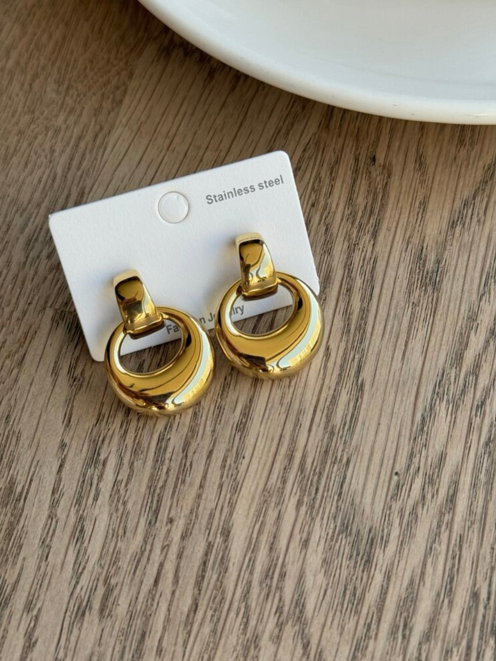 Steel Gold Color Dora Earrings
