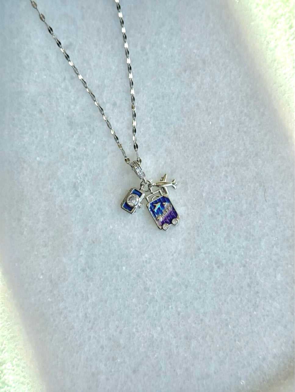 Steel Silver-Colored Charm Manifest Necklace