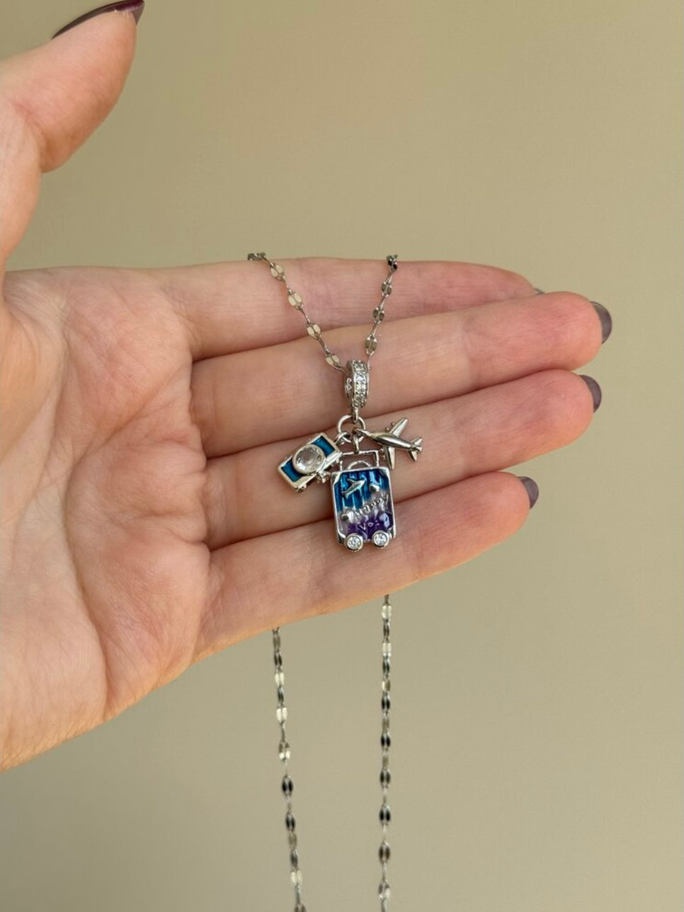 Steel Silver-Colored Charm Manifest Necklace