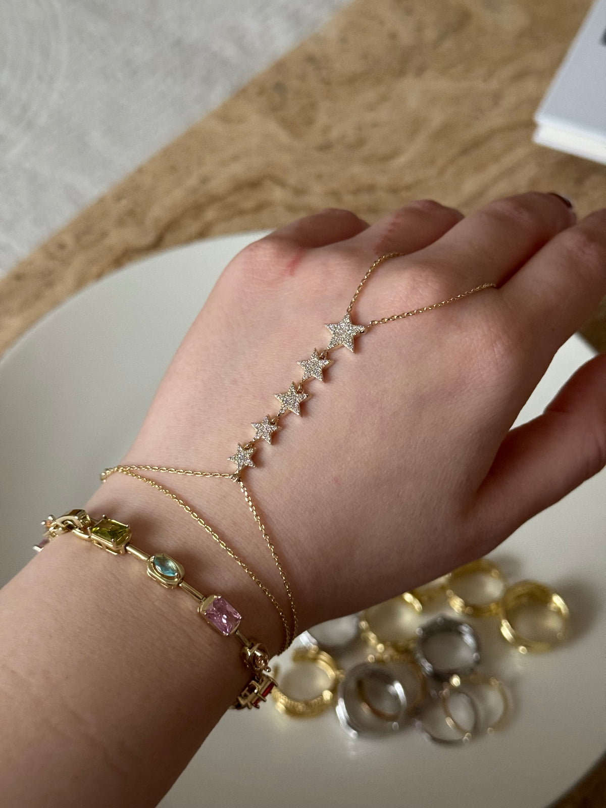 Gold Plated Star Hand Chain