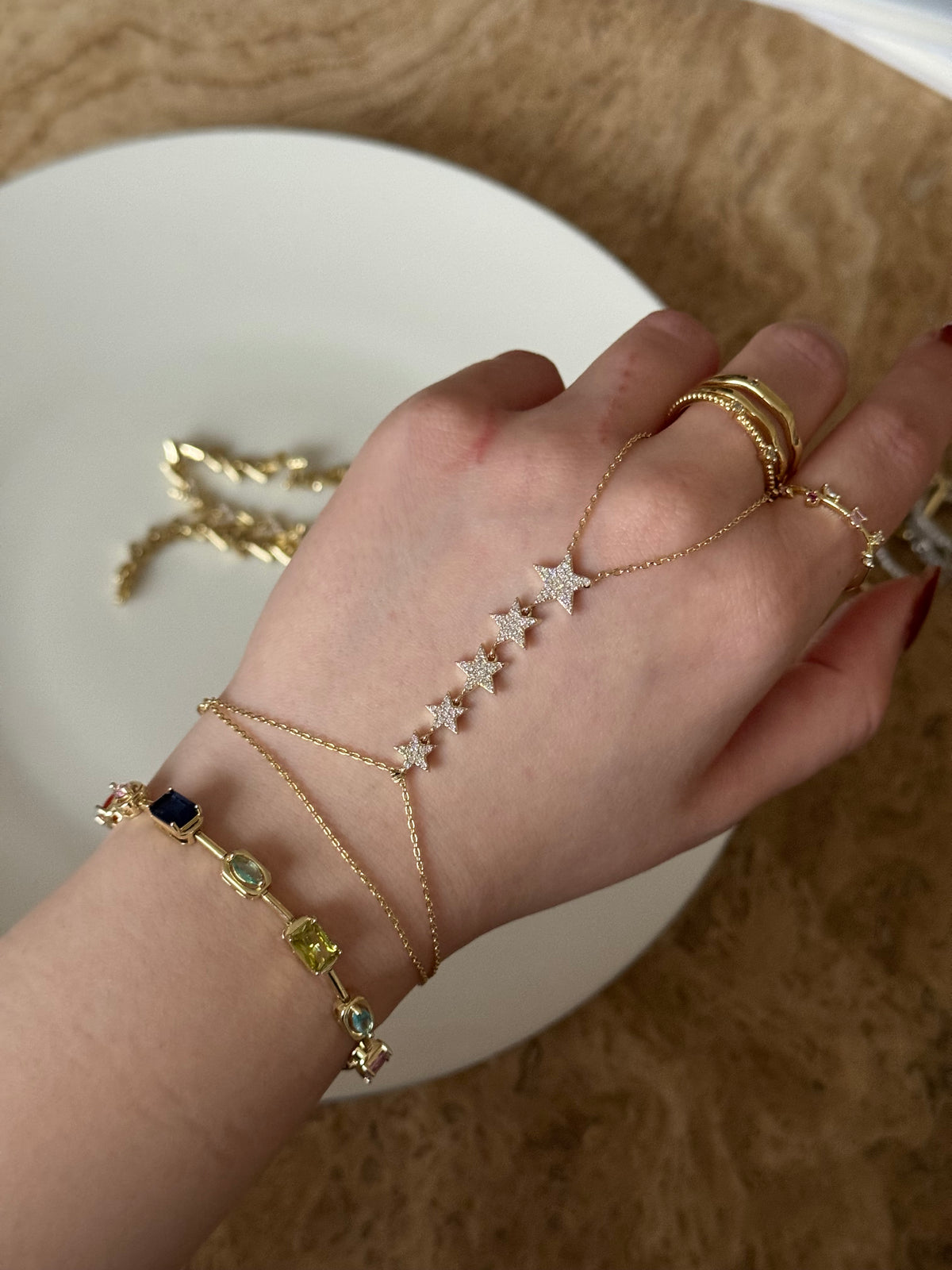 Gold Plated Star Hand Chain