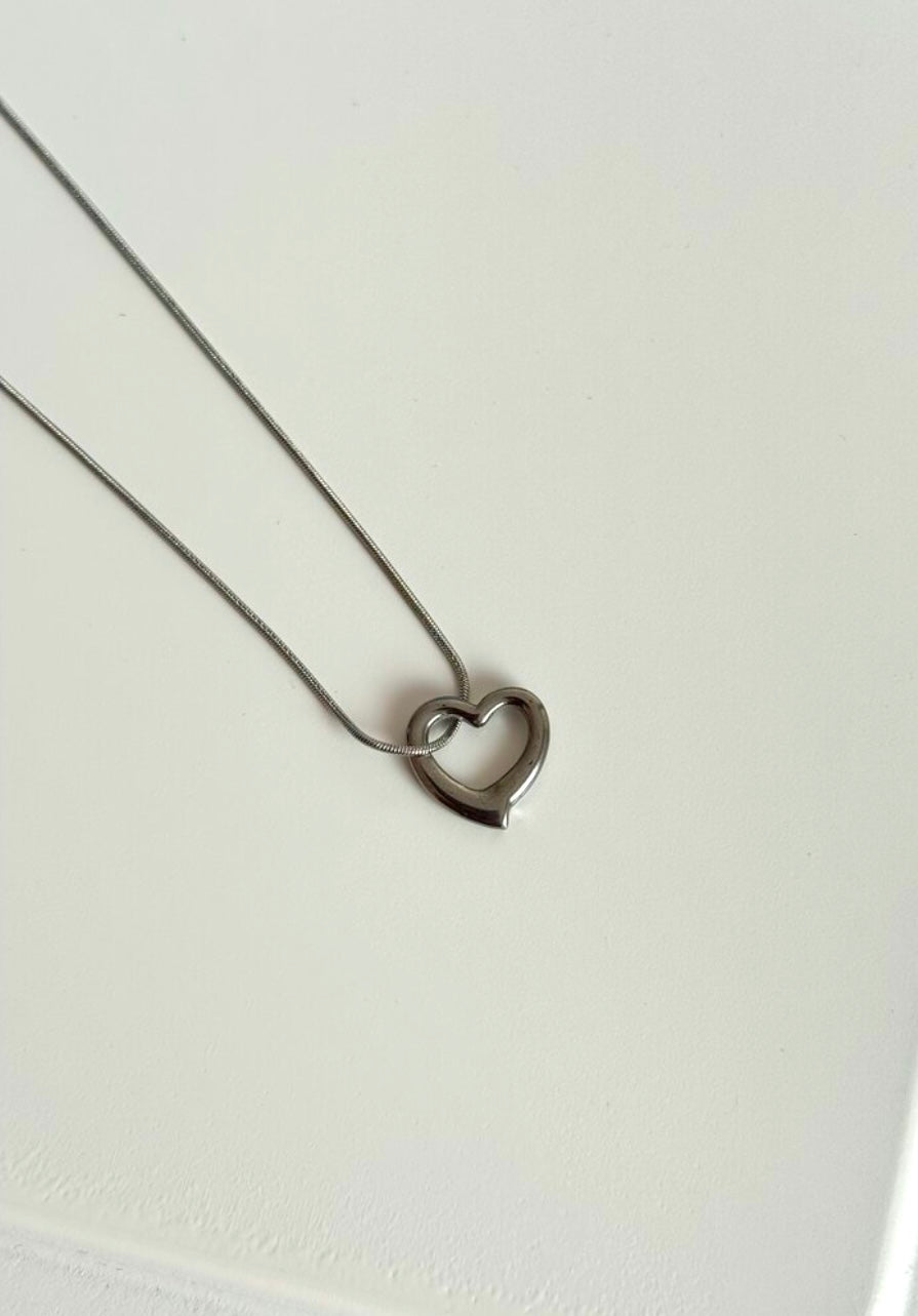 Steel Silver-Colored Heart Necklace