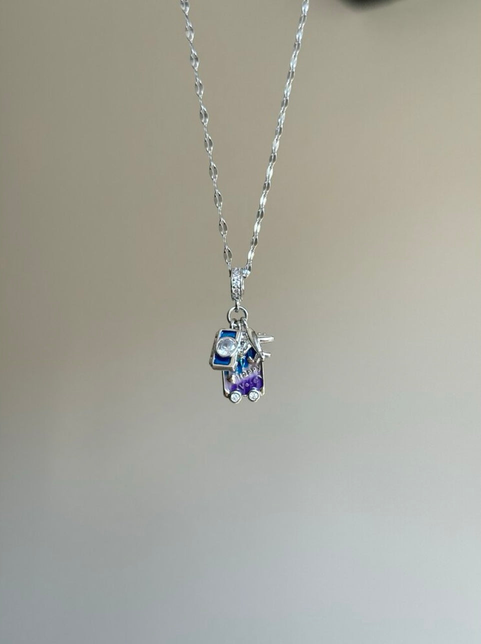 Steel Silver-Colored Charm Manifest Necklace