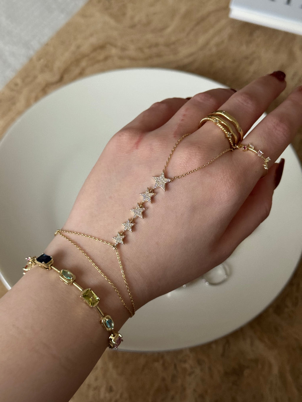Gold Plated Star Hand Chain