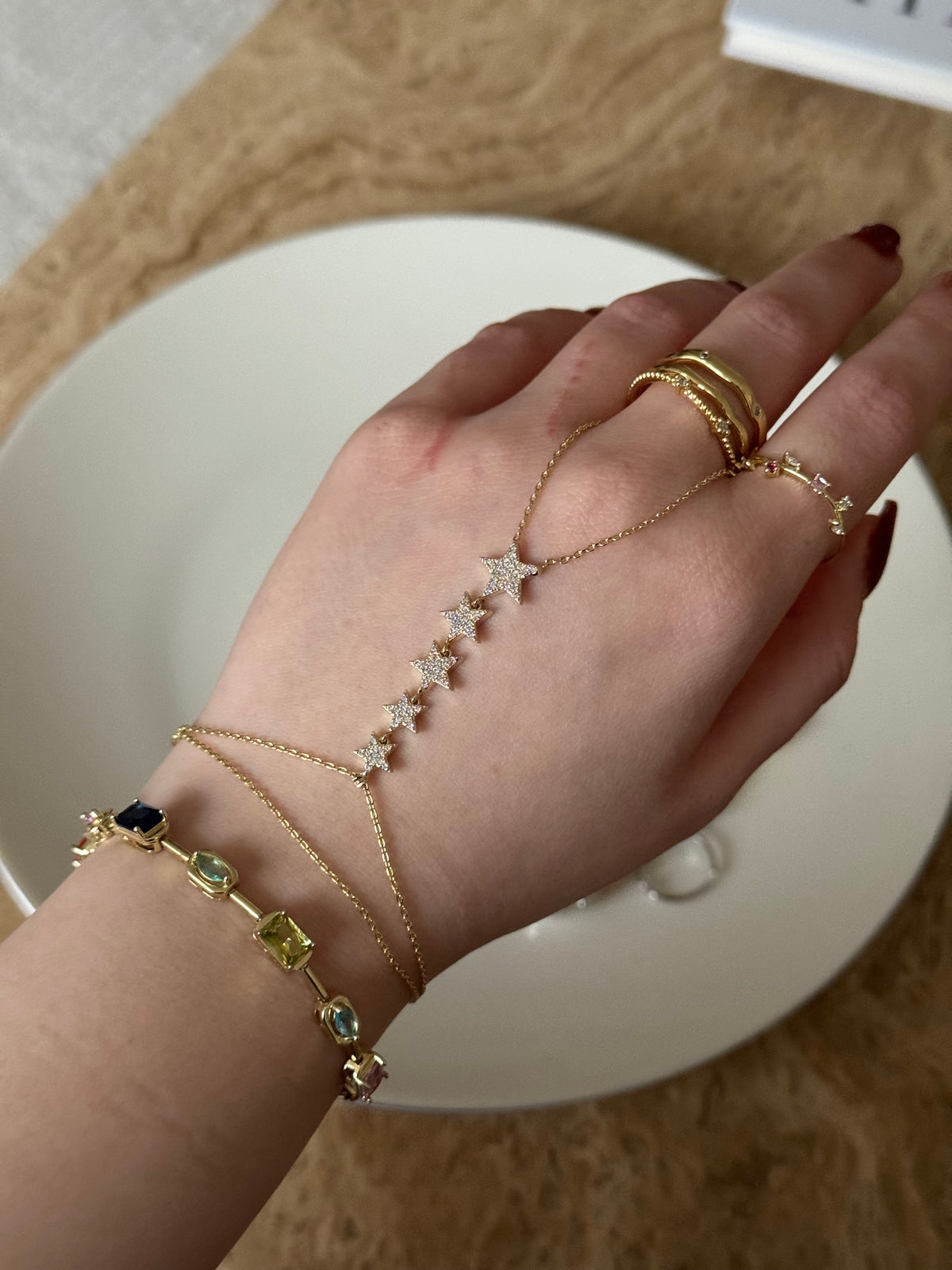 Gold Plated Star Hand Chain