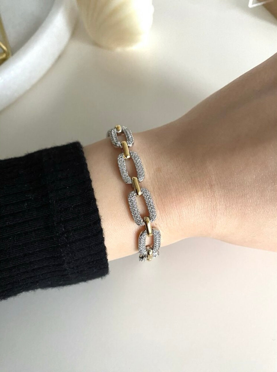 Silver Plated Zircon Stone Knot Bracelet