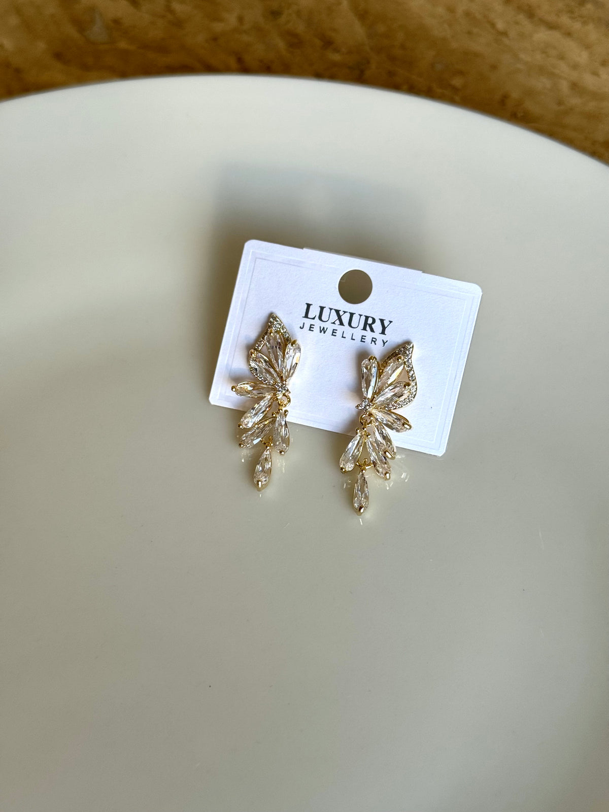 Gold Plated Zircon Stone Dangle Fairy Earrings