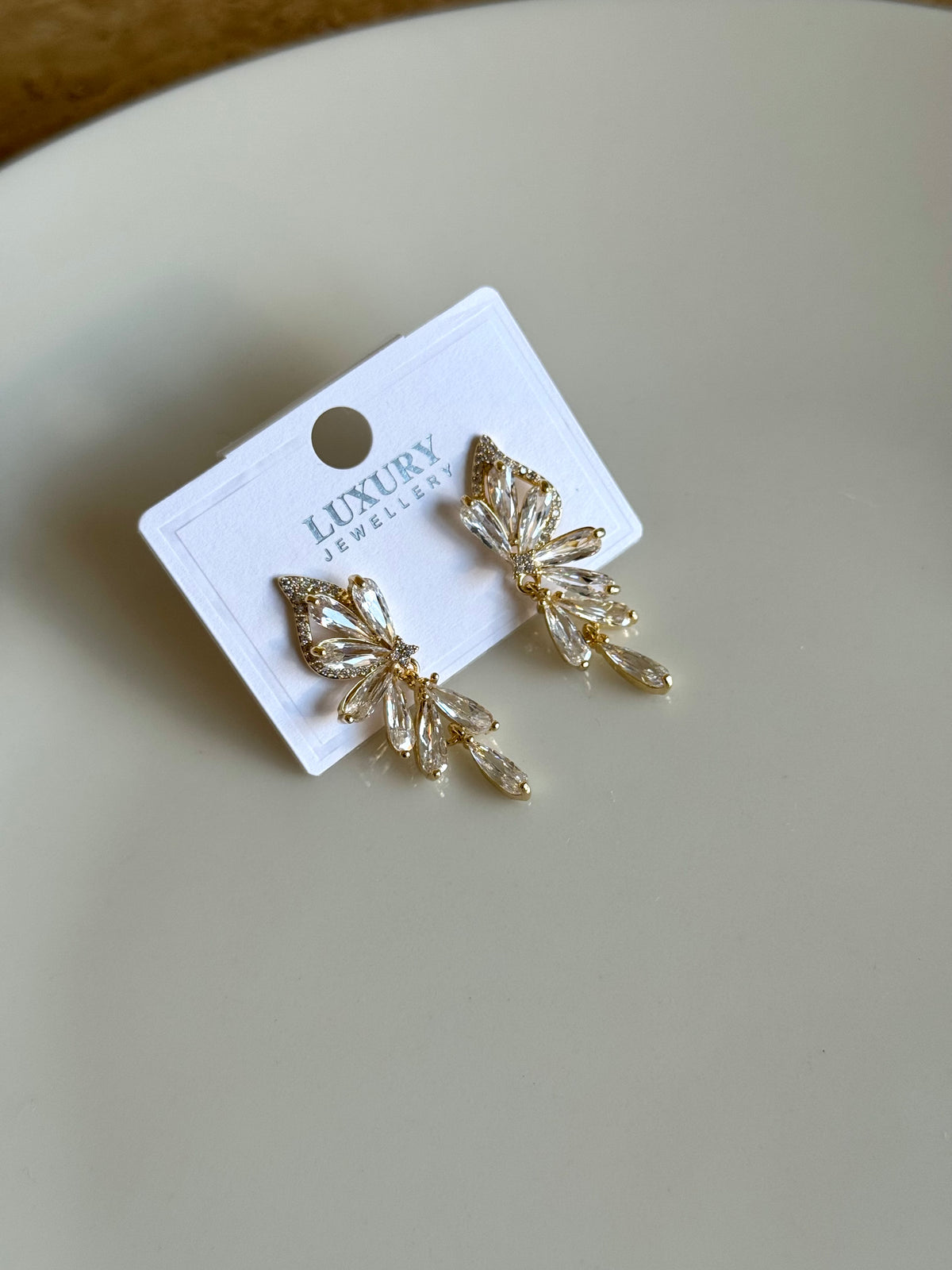 Gold Plated Zircon Stone Dangle Fairy Earrings
