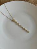 Gold Plated White Geometric Stone Y-Necklace