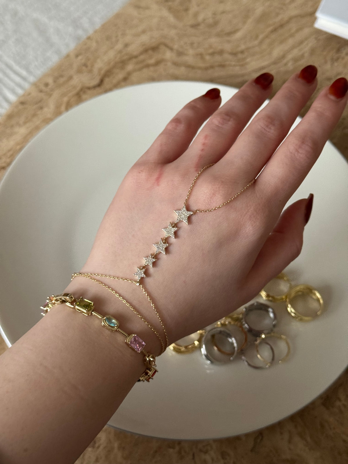 Gold Plated Star Hand Chain