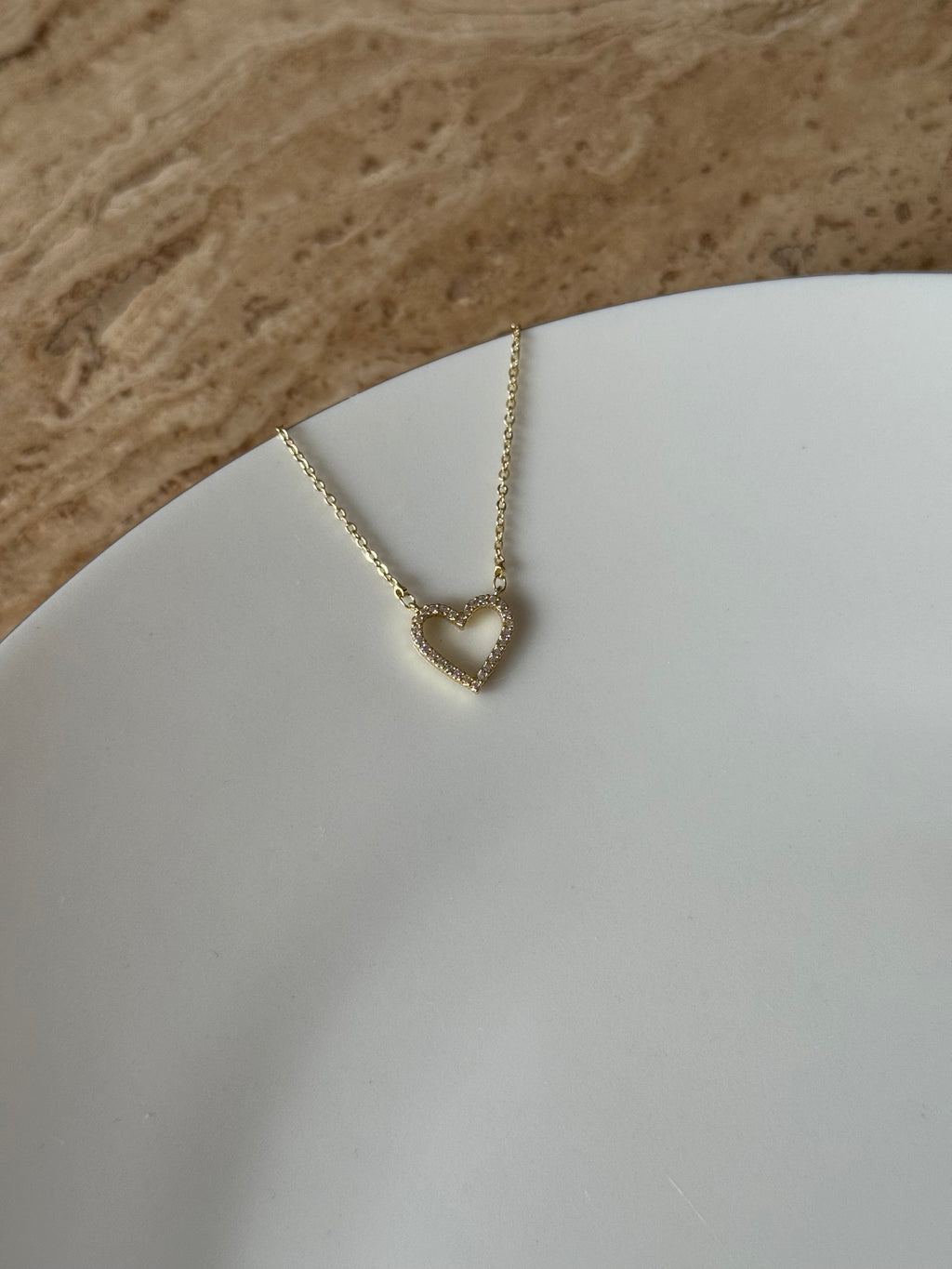 Altın Kaplama Minimal Kalp Kolye