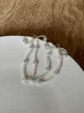 White Pearl Ribbon Earrings