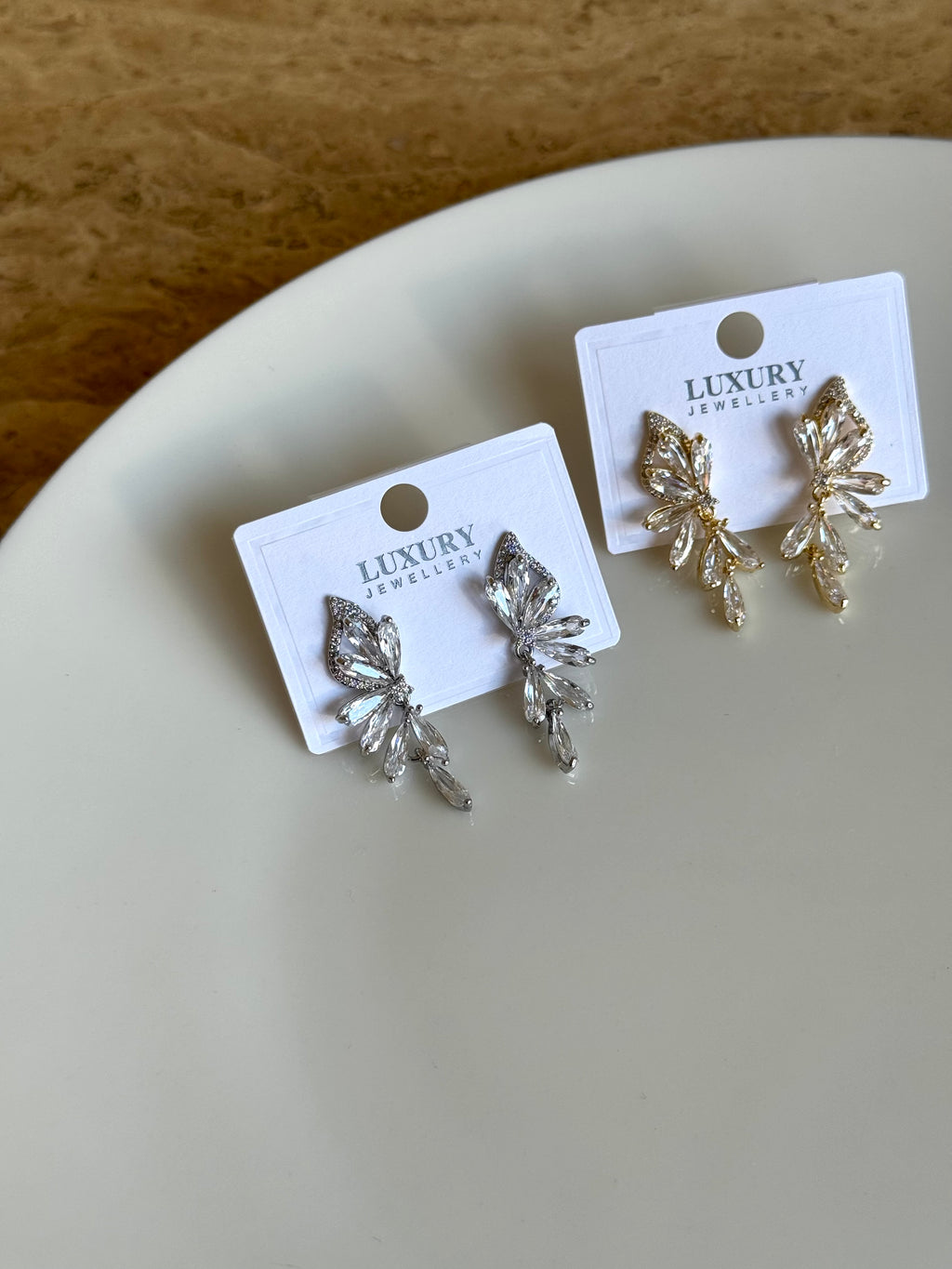 Gold Plated Zircon Stone Dangle Fairy Earrings