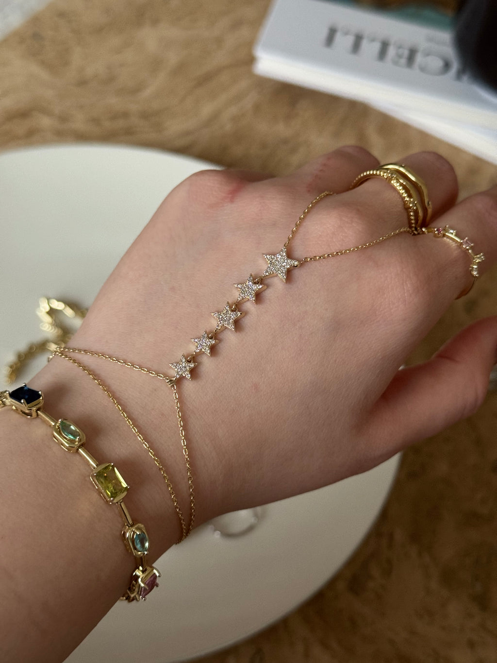 Gold Plated Star Hand Chain