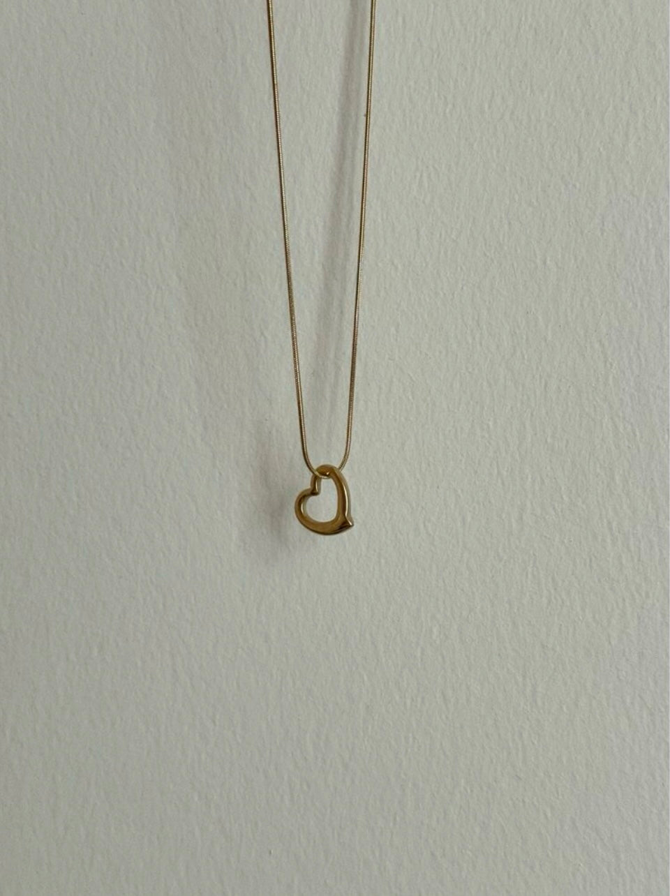 Steel Gold Tone Heart Necklace