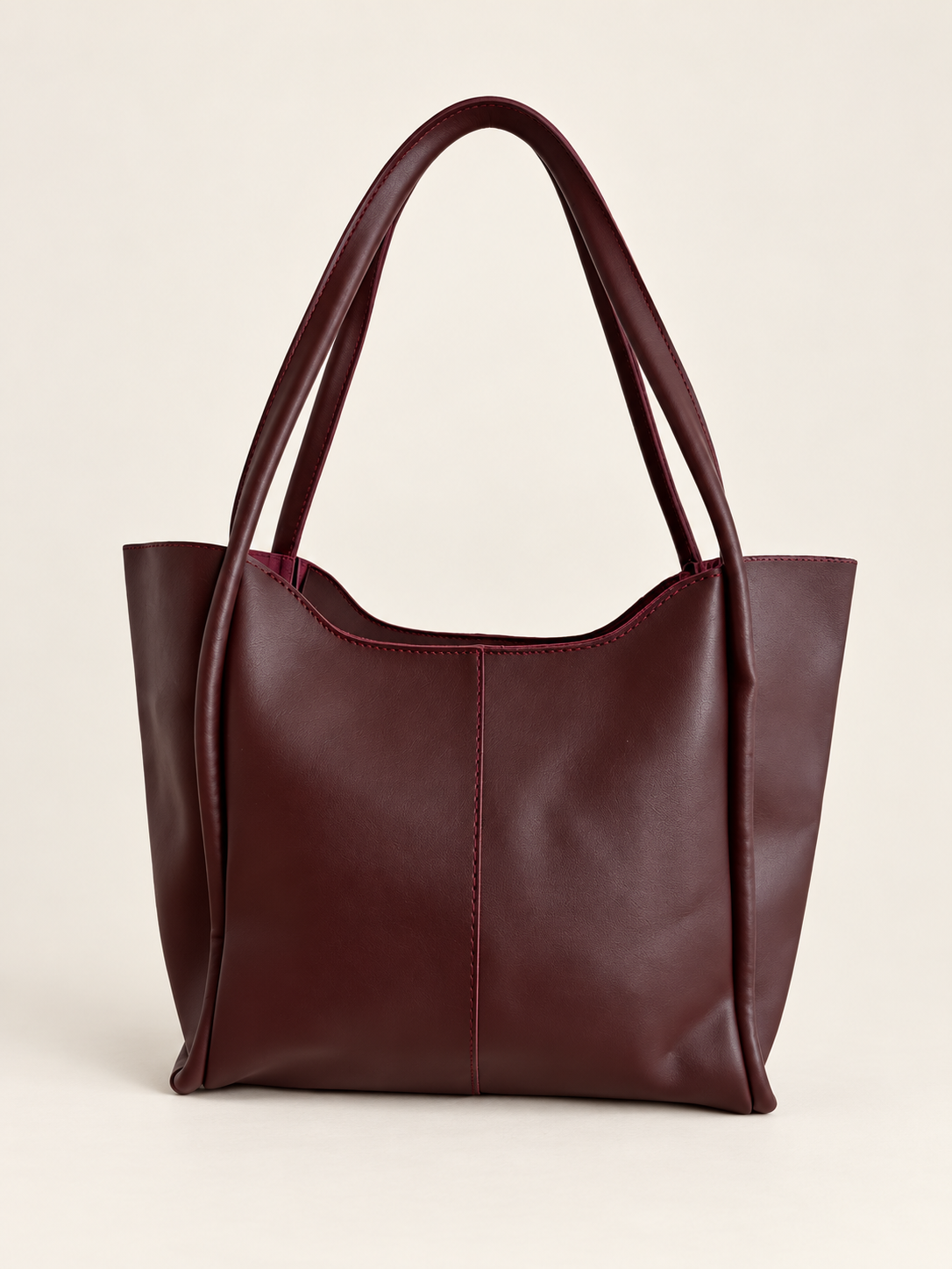 Bordo Kadın Omuz Çantası – Uzun Saplı Geniş Tote Model
