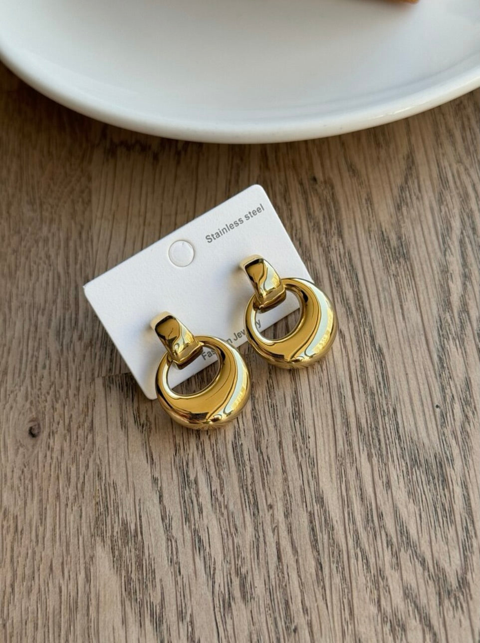 Steel Gold Color Dora Earrings
