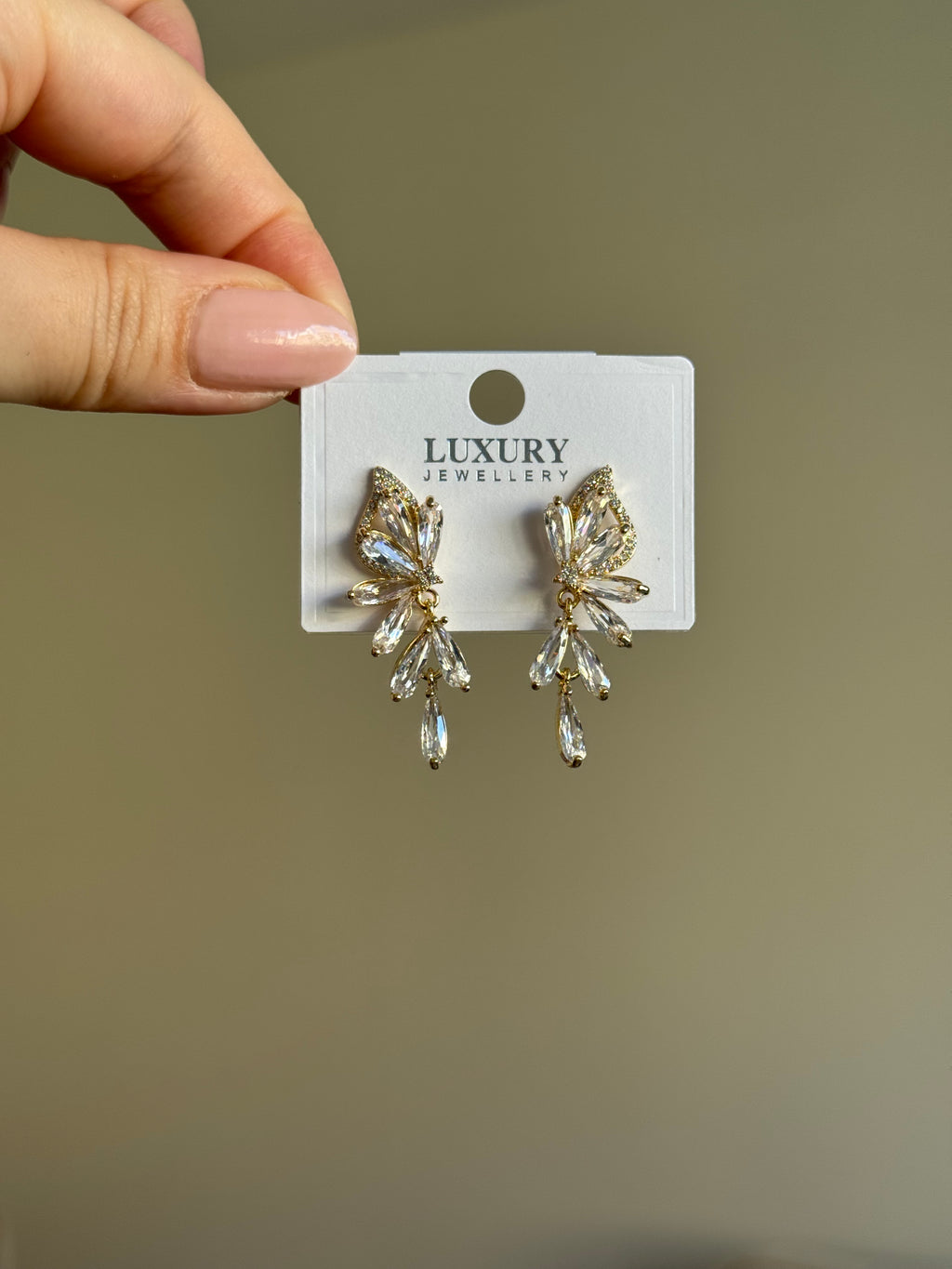 Gold Plated Zircon Stone Dangle Fairy Earrings