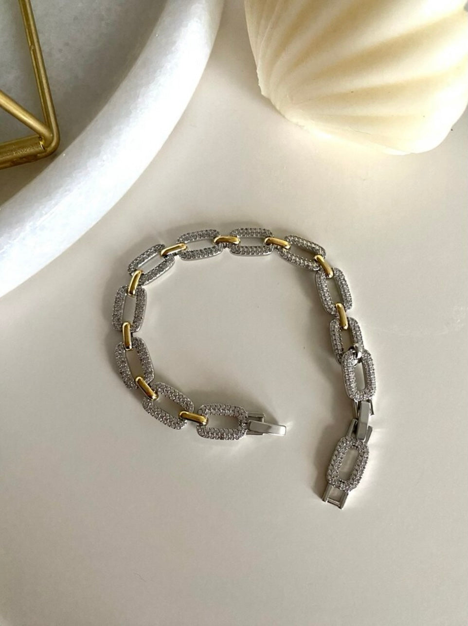 Silver Plated Zircon Stone Knot Bracelet