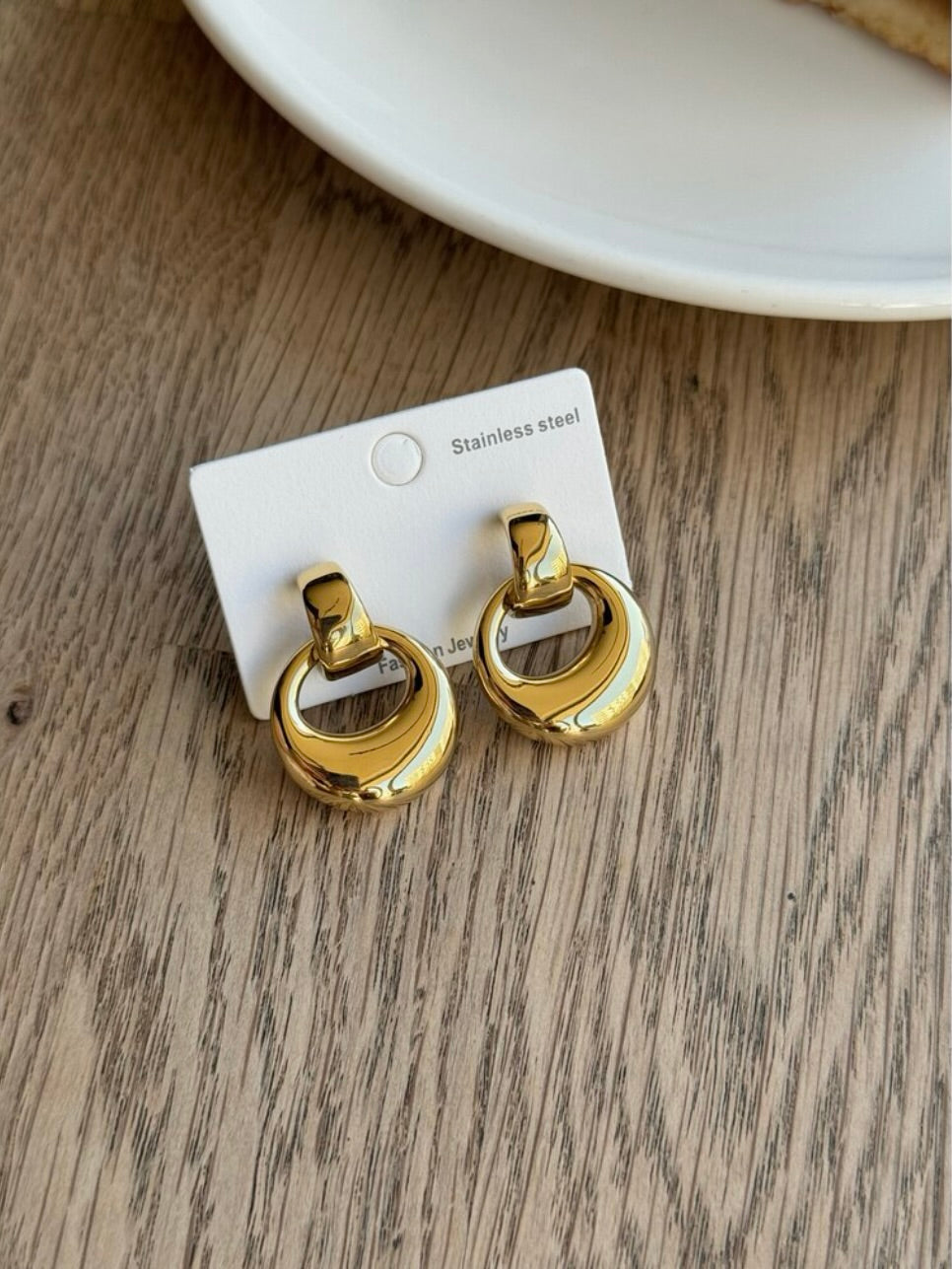 Steel Gold Color Dora Earrings