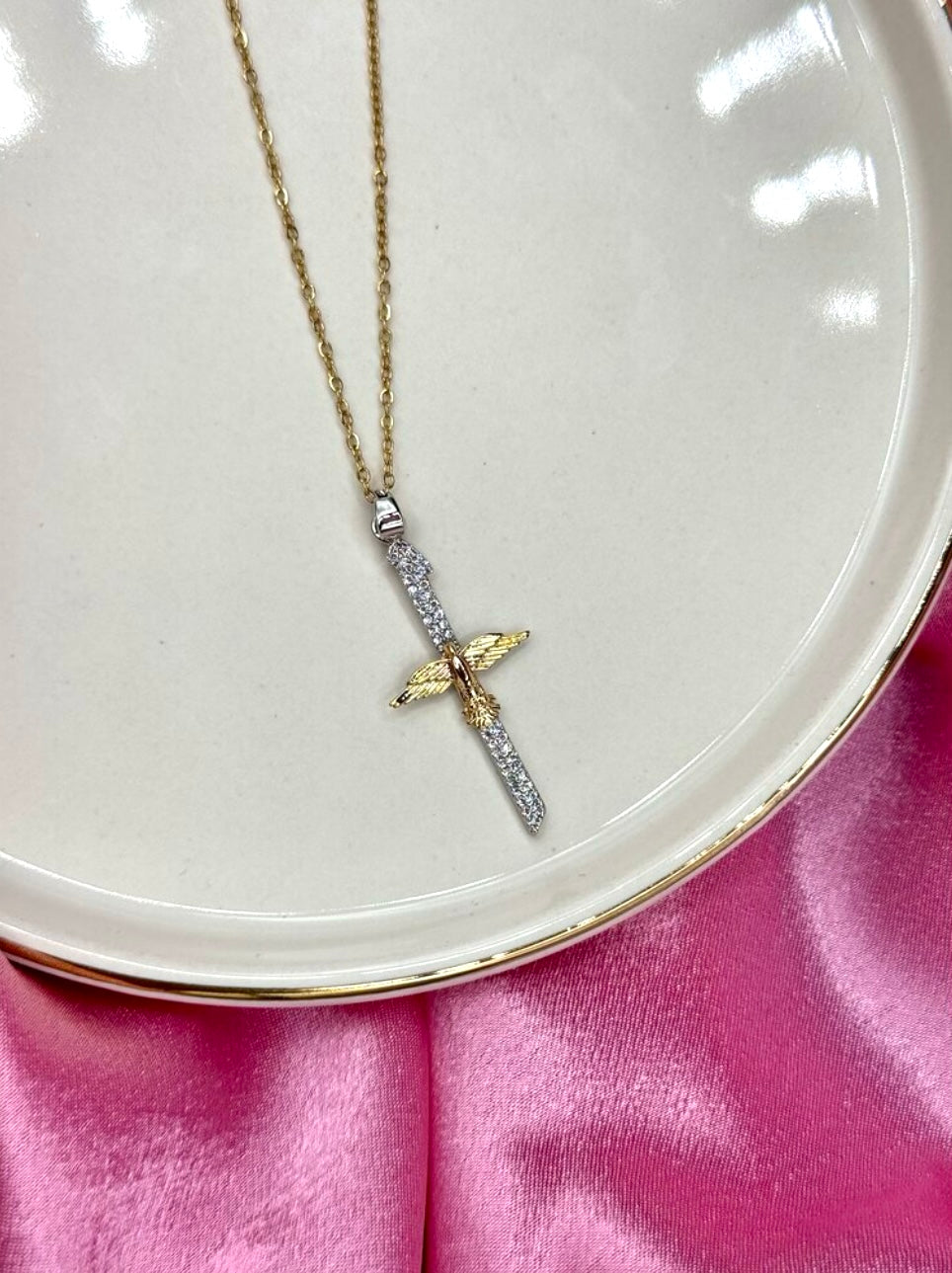 Steel Phoenix Stone Necklace