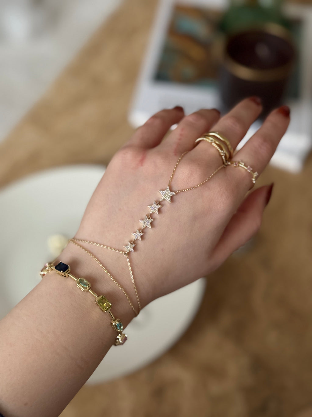 Gold Plated Star Hand Chain