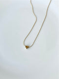 Steel Gold Tone Minimal Heart Necklace
