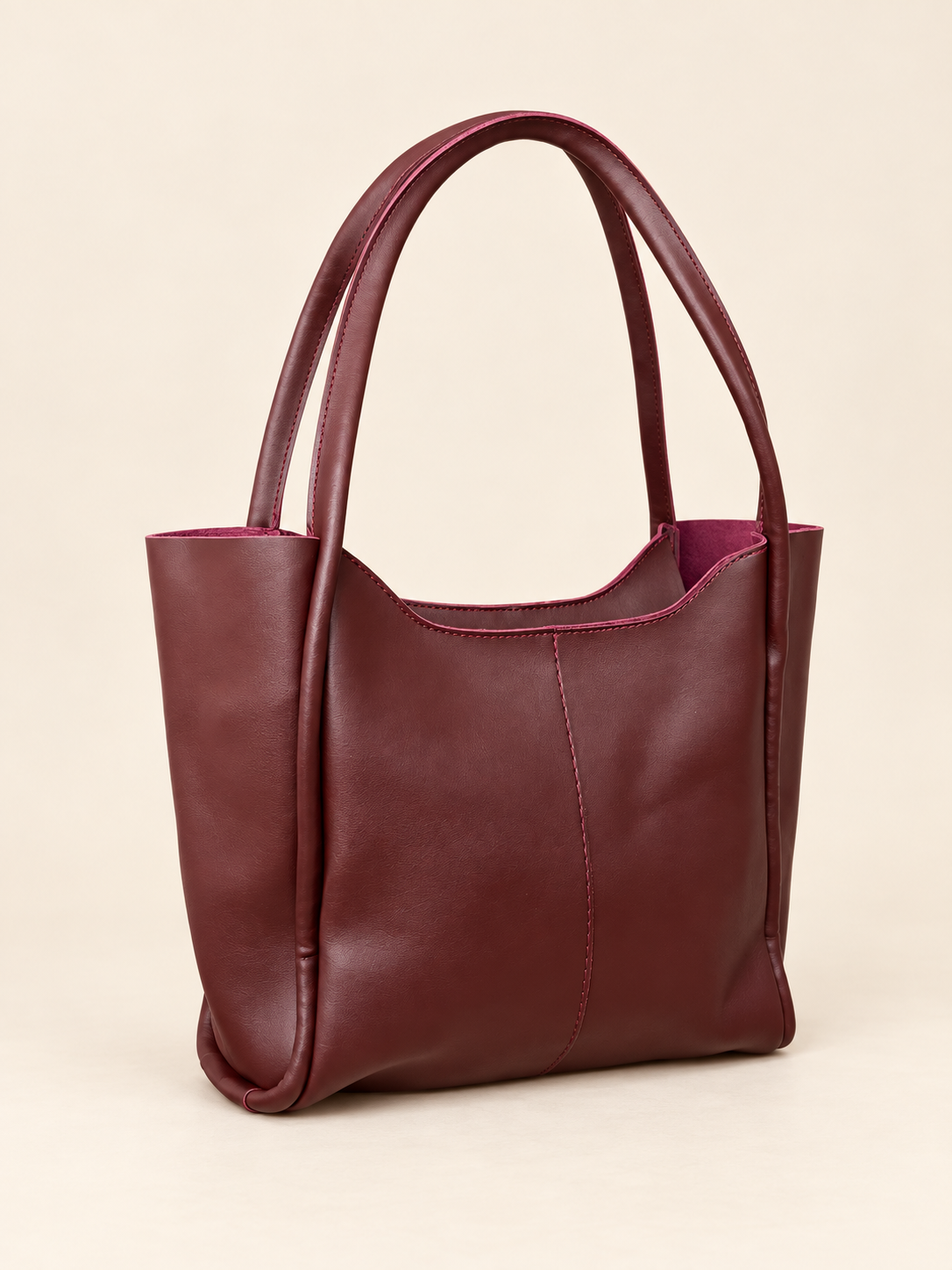 Bordo Kadın Omuz Çantası – Uzun Saplı Geniş Tote Model