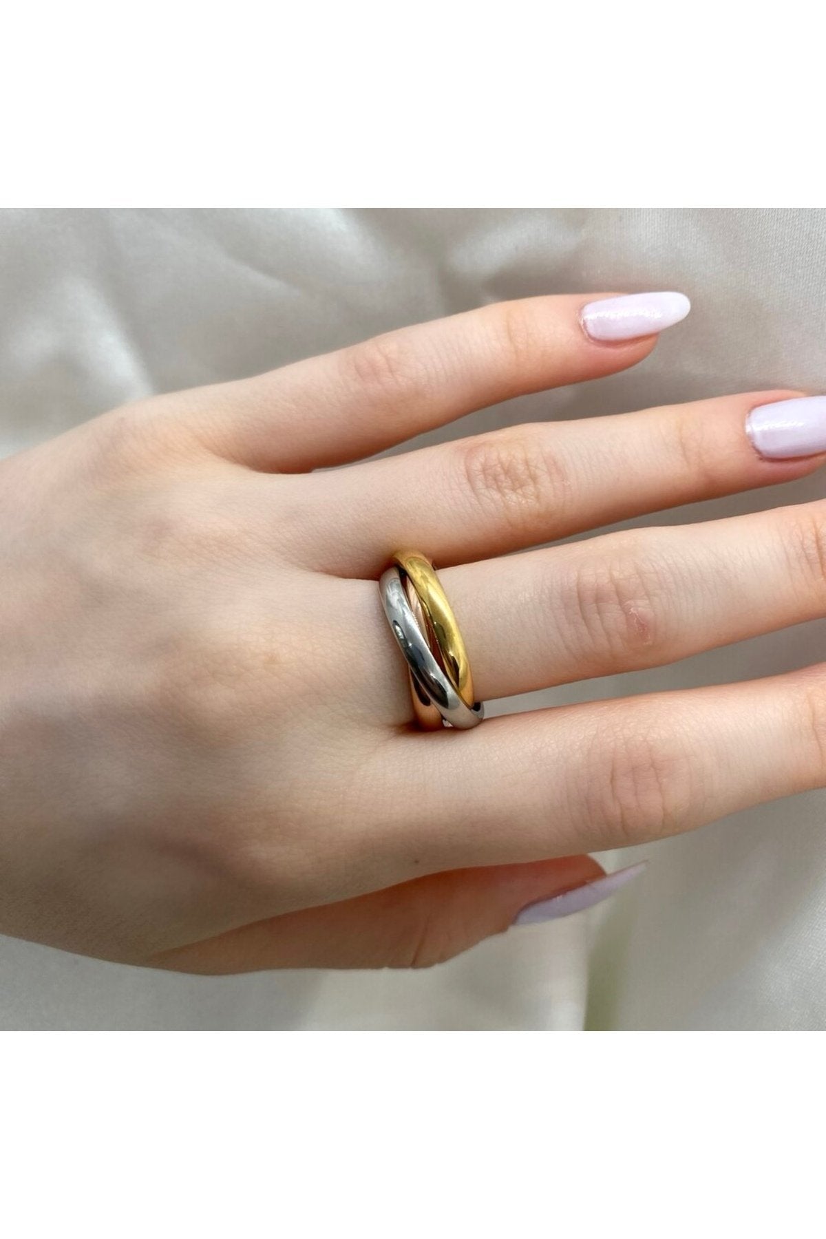 Steel Tri-Color Spiral Ring