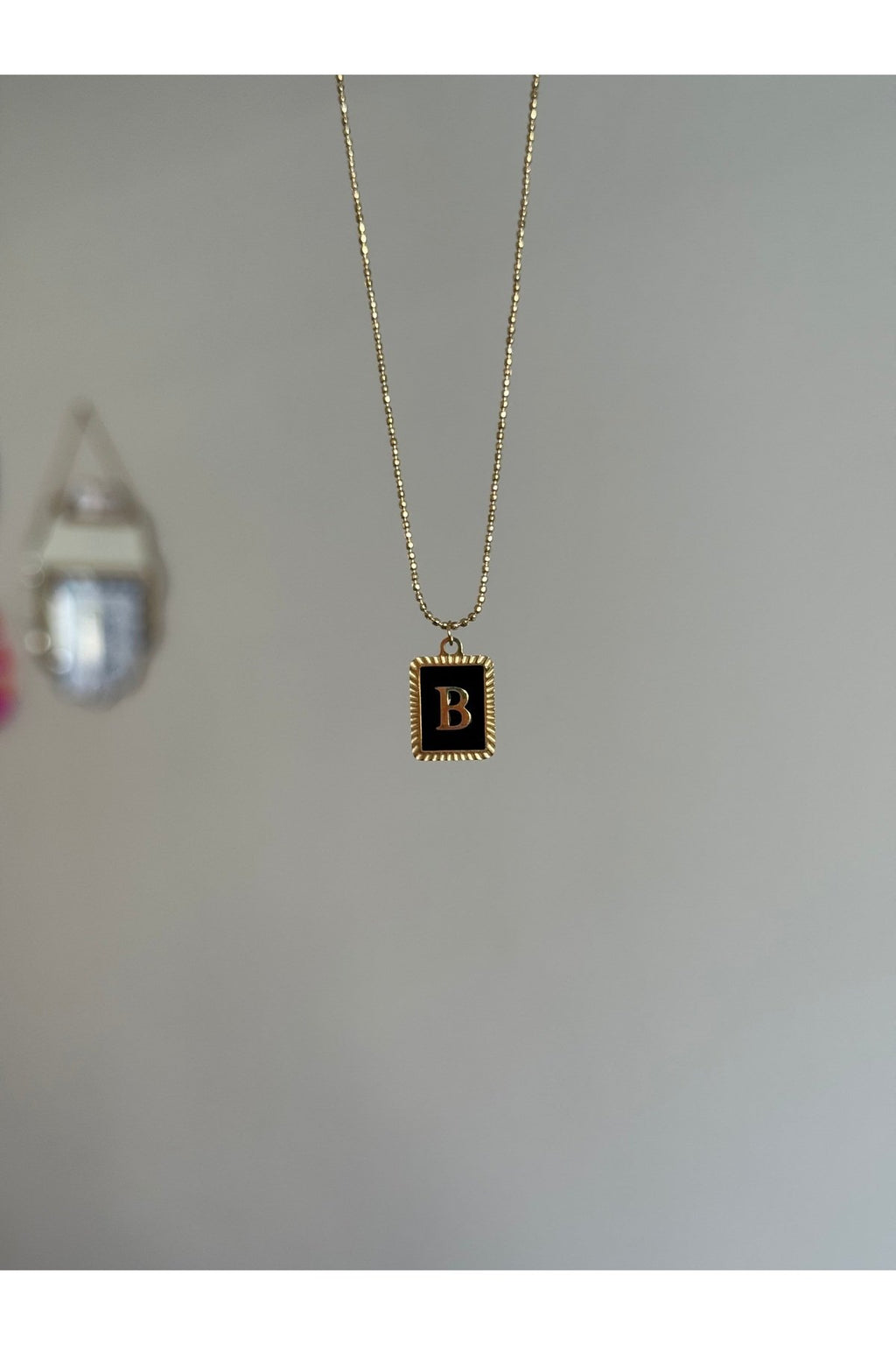 Steel Gold-Tone Letter B Necklace