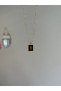 Steel Gold-Tone Letter B Necklace