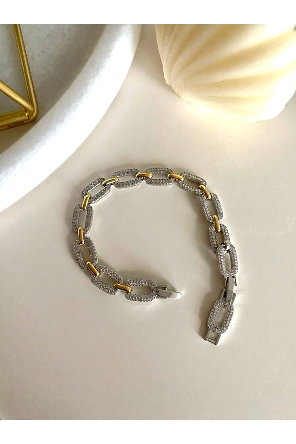 Silver Plated Zircon Stone Knot Bracelet