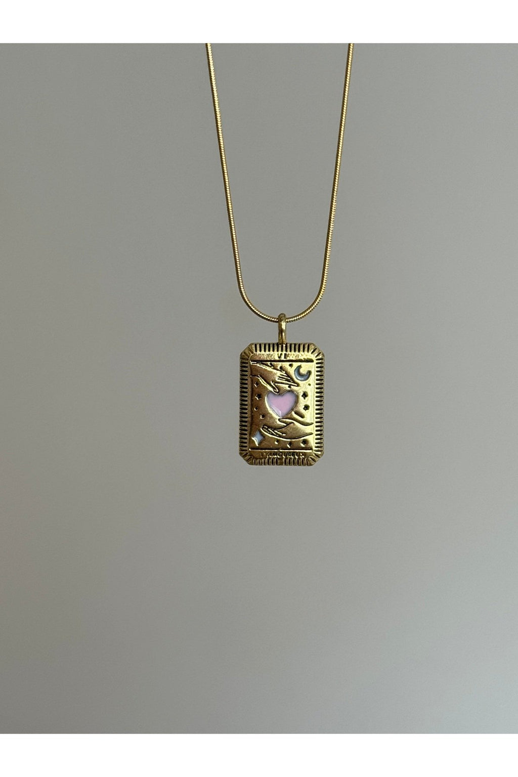 Steel Gold-Tone Amoure Necklace