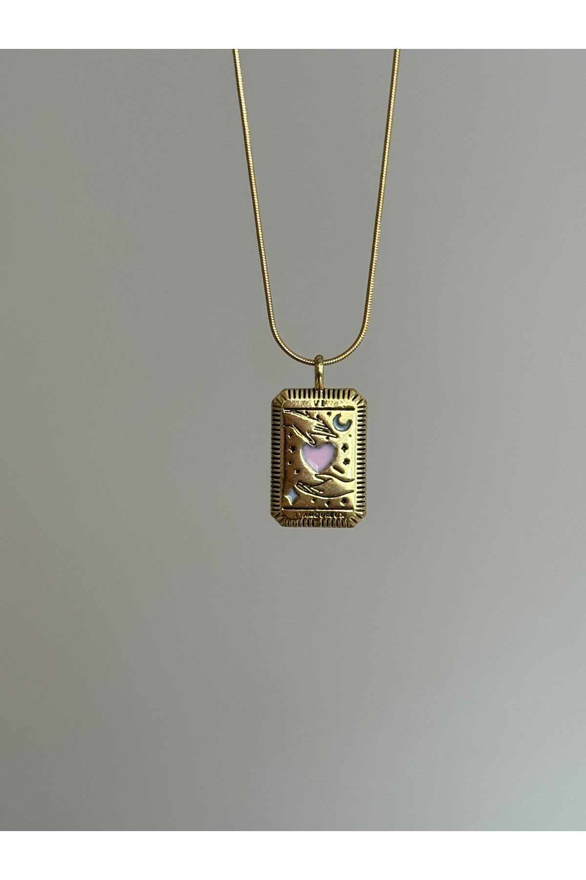 Steel Gold-Tone Amoure Necklace