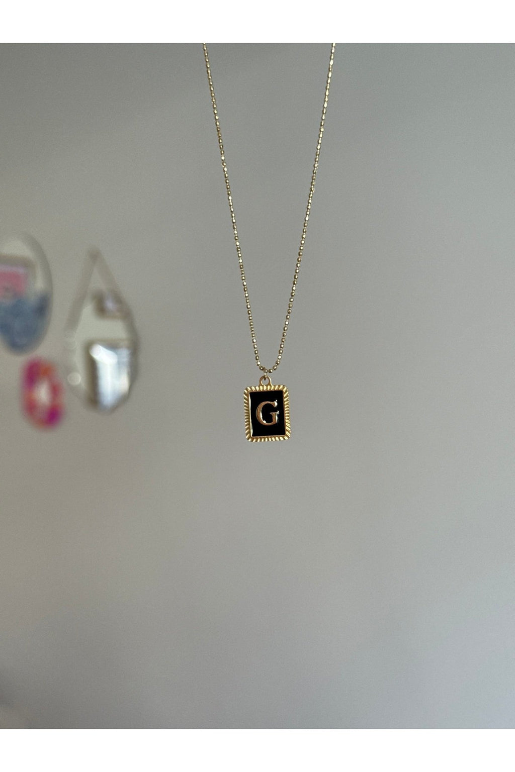 Steel Gold-Tone Letter G Necklace