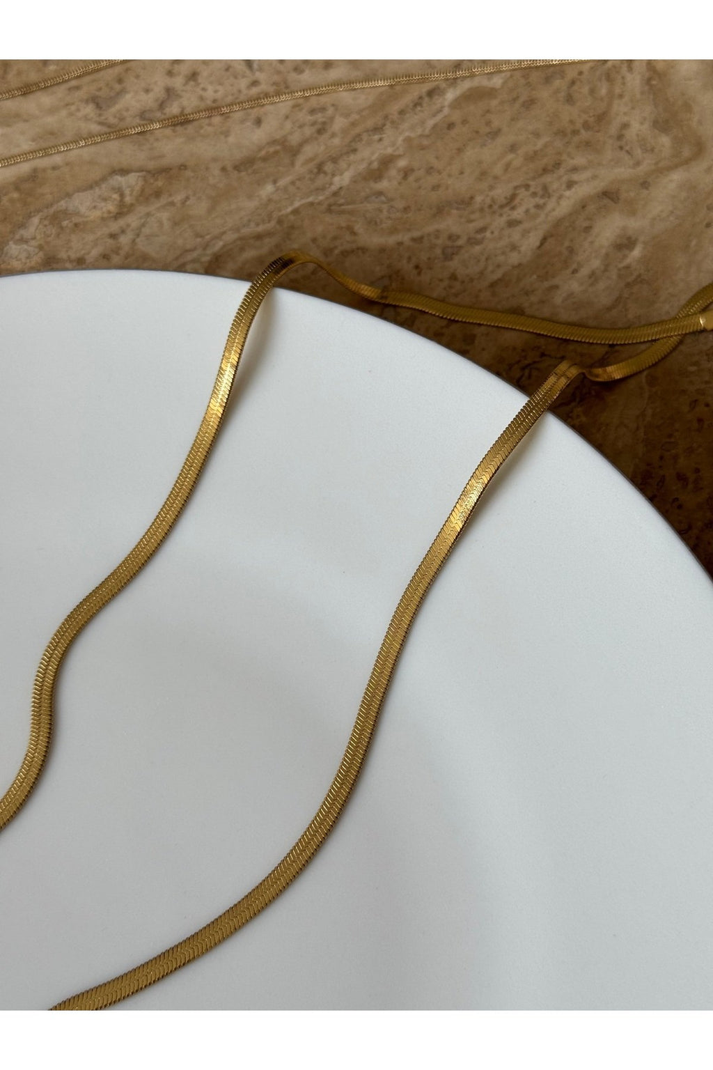 Steel Gold Tone Italian Chain Necklace