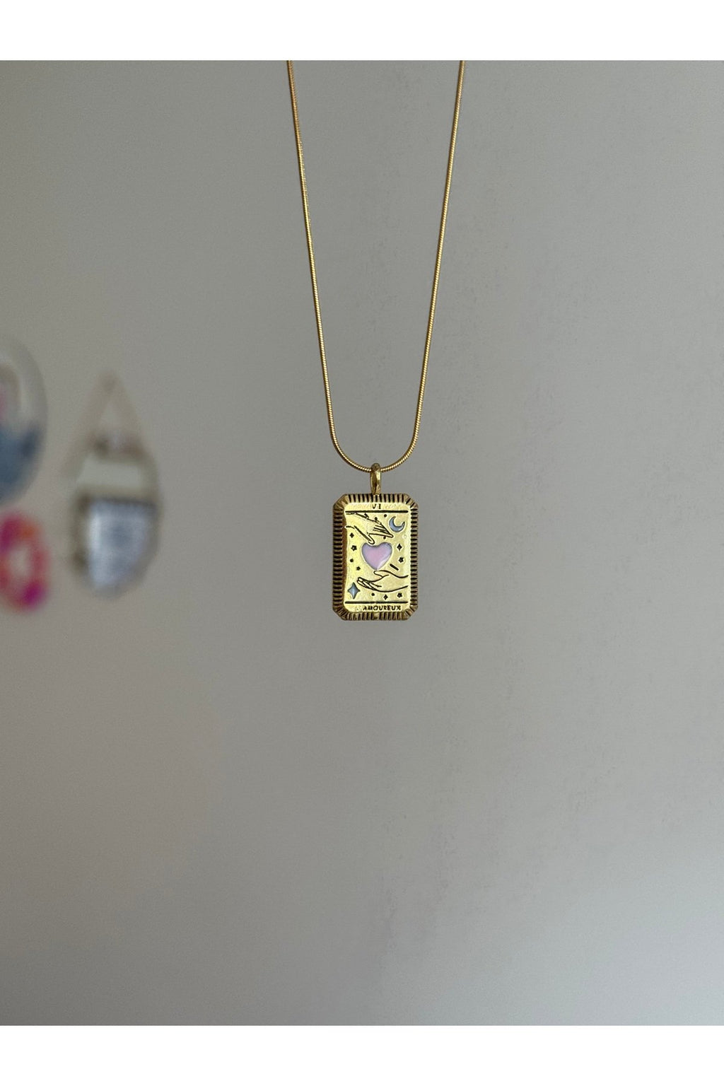 Steel Gold-Tone Amoure Necklace