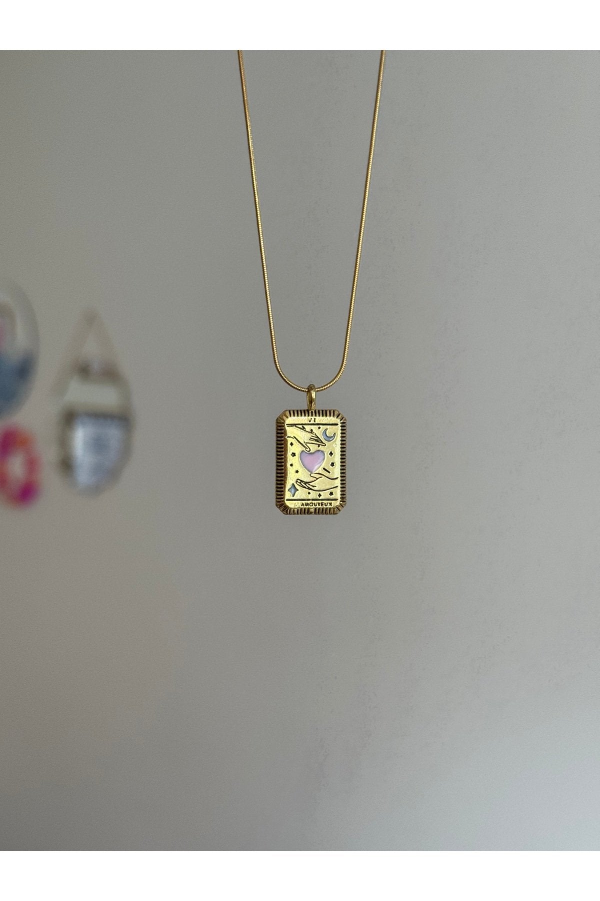 Steel Gold-Tone Amoure Necklace
