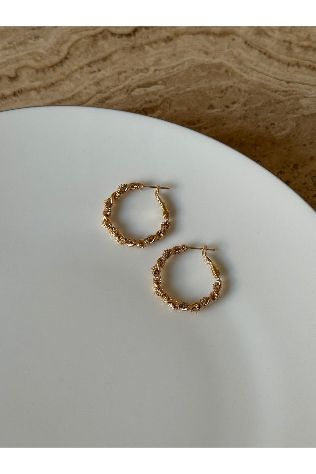 Gold Plated Spiral Hoop Earrings