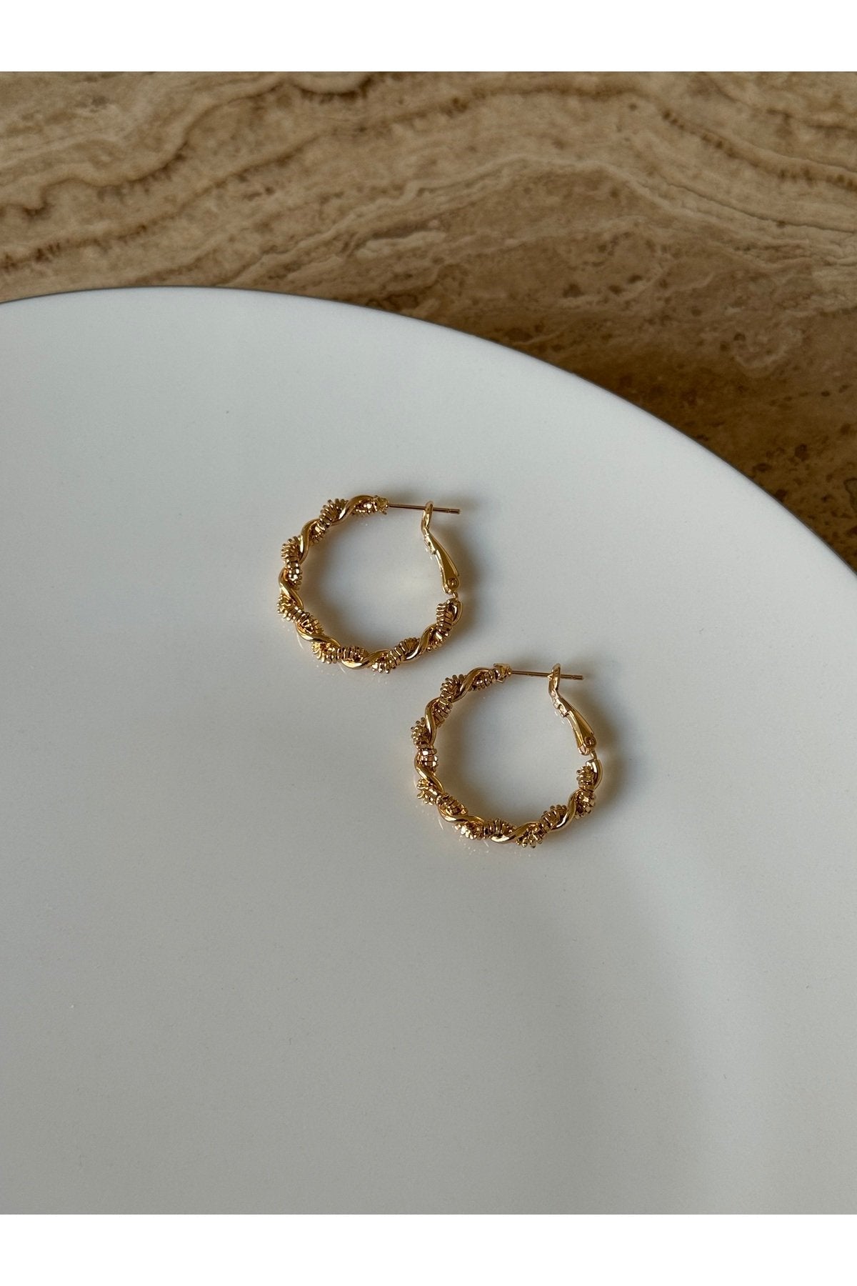 Gold Plated Spiral Hoop Earrings