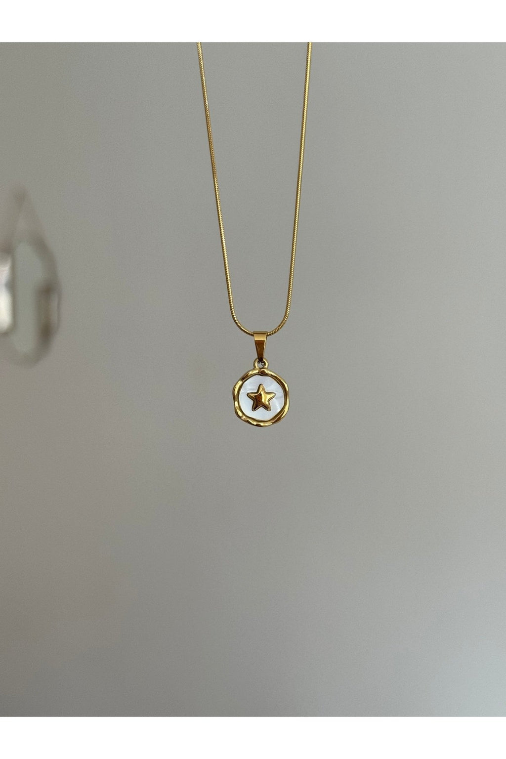 Steel Gold Tone Star Necklace