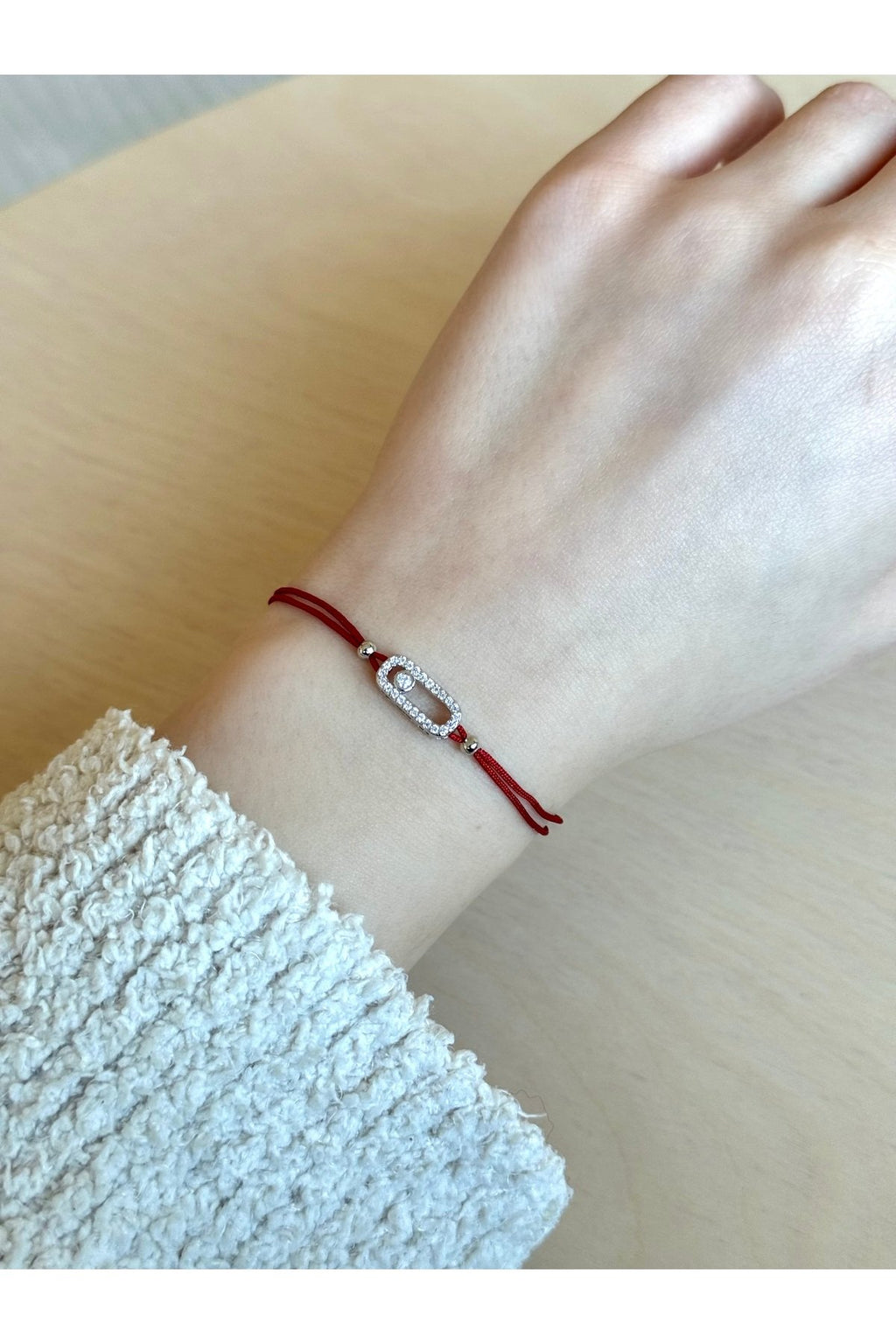 Silver Plated Red Zircon Stone Bracelet