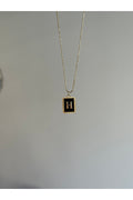 Gold Color Steel Letter H Necklace
